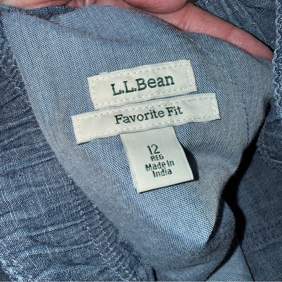 L.L. Bean Favorite Fit Chambray Blue Mini Skirt - Picture 2 of 7